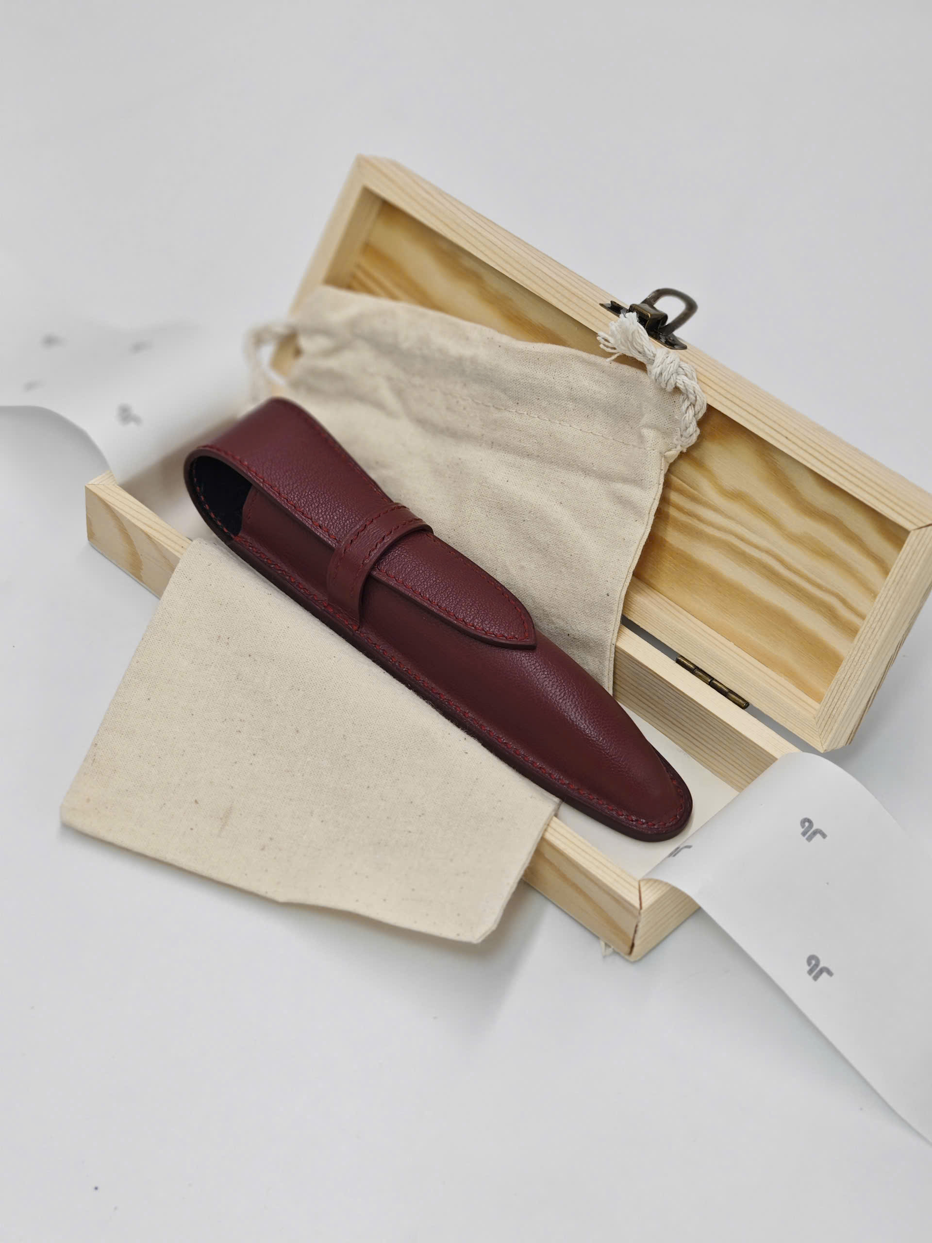 TP Sterling Pen Case Burgundy - Bao da bút thủ công - Hình ảnh 10