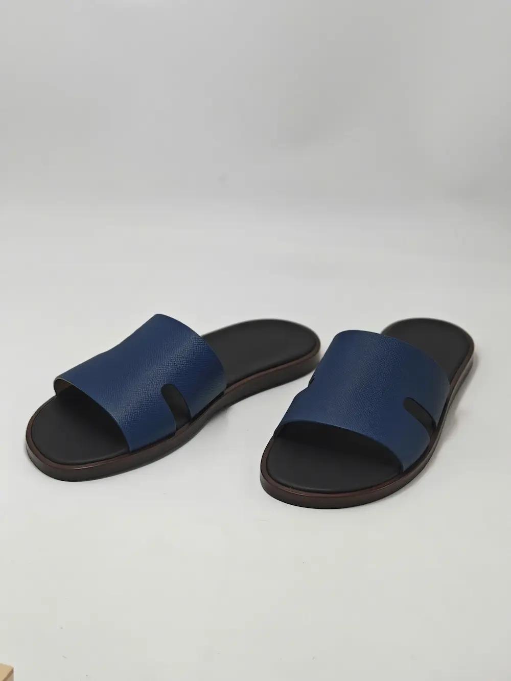 Dép da TP nam cao cấp xanh blue | Dép da thủ công Thế Phạm - Hình ảnh 7